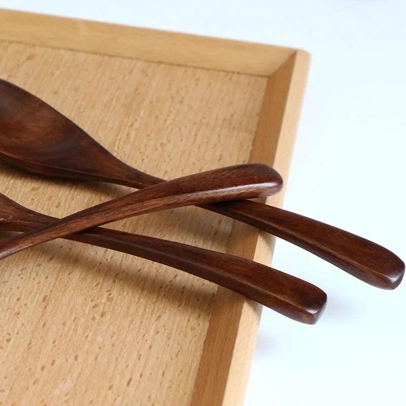 Wooden Spoon Soup Spoon and Fork Eco Friendly Products Tableware Natural Ellipse Ladle Spoons for Cooking Kicthen Accessories