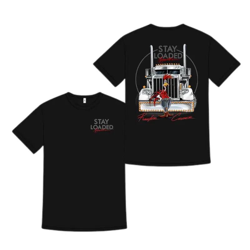 Stay Loaded Rooster Cruiser Shirt, Funny Semi Truck Graphic Tee, Diesel Trucker XL
