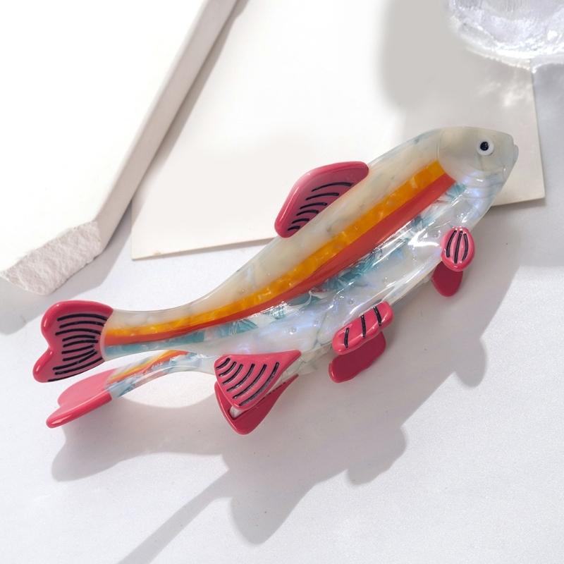 Friendly Acetate Hair Barrettes For Daily Use Clawfish Whale Pattern Not Slip Teeth Styling Essential