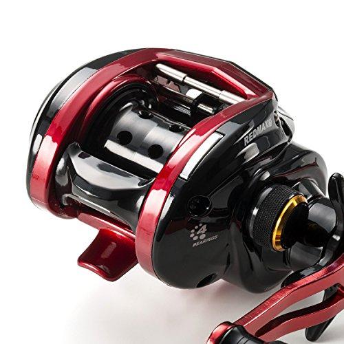 AbuGarcia REDMAX Fune 3 Right-Handed Boat Fishing Reel with Double Handles and High Gear, Baitcasting Reel