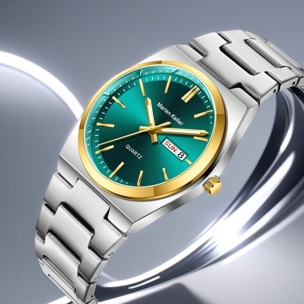 Luxury Quartz Man Wristwatch Sport Men Watches Waterproof Luminous Date Week Stainless Steel Men's Watch