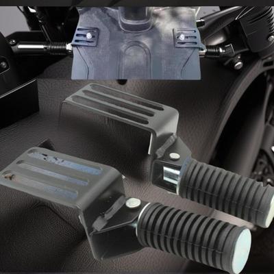 2-Pack Folding Metal Foot Pegs for Motorcycle, Electric Bike DIY Comfortable Front Footrest Cruising Accessories