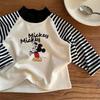 Kids Thermal Cartoon Print Long Sleeve T Shirt Mid High Neck Block Base Layer Top For Spring Autumn
