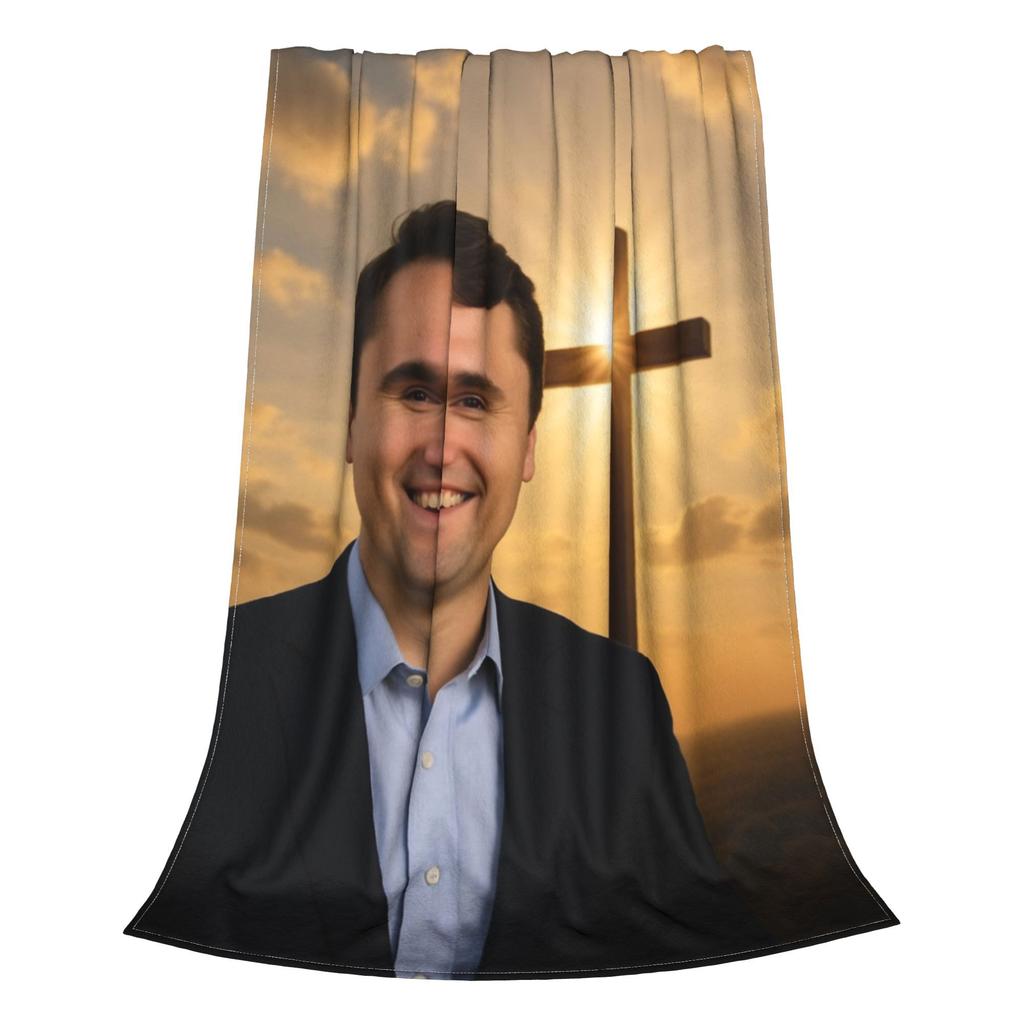 Charlie Kirk Jesus Accessories Blankets Soft Fleece Throw Blanket Comfortable Bedspread