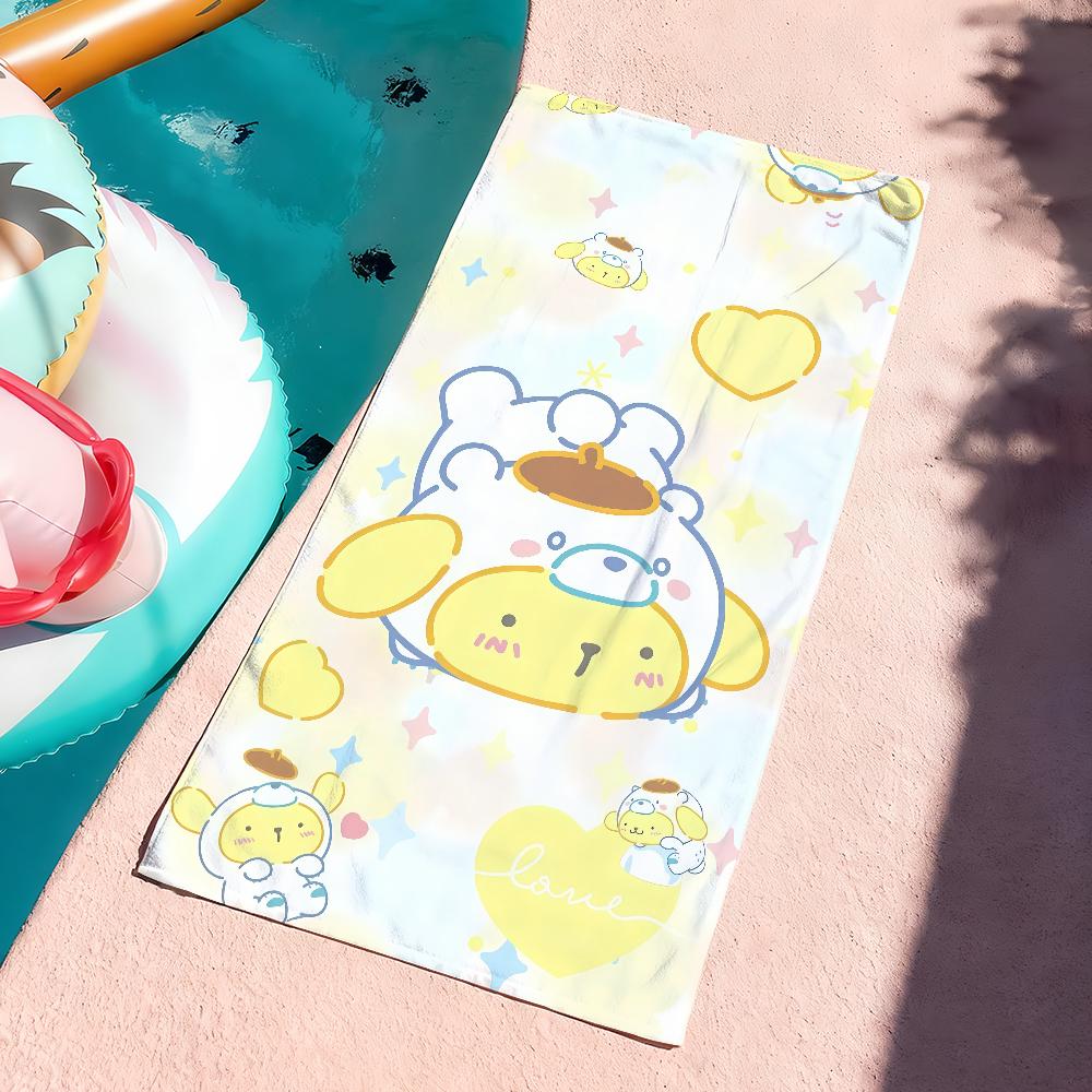 Sa Cute Cartoon P-Pompompurin-S Towel Quick Dry Soft Yoga Swimming Fitness Mountain Climbing Large Beach Towels
