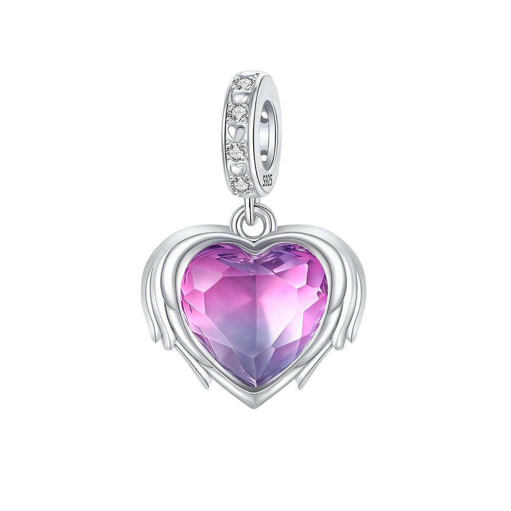 Original Charms Bead Copper Inlaid Zirconium Nun Cross Angel Wing Pendants Fit Bracelet Jewelry Gift Marking