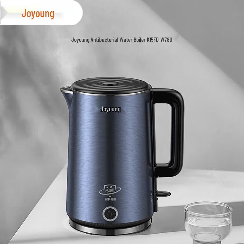 Электрический чайник Joyoung 1.5 л, двухслойный, из нержавеющей стали, с китайской вилкой (адаптер в комплекте)