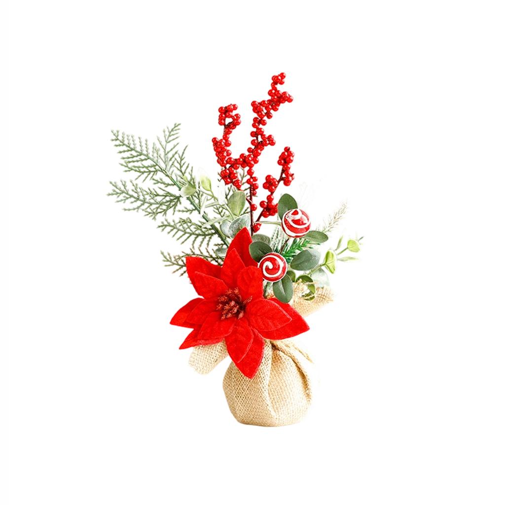 Christmas Decorations, Desktop Christmas Tree, Artificial Christmas Tree, Potted Plant Bouquet, Small Artificial Tree Desktop Ornament.