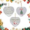 Decorative Hanging Ornaments for Home Heart Shaped Christmas Ornaments, Crystal Santa Winter Scene Ornament, Transparent Clear Style Pendants