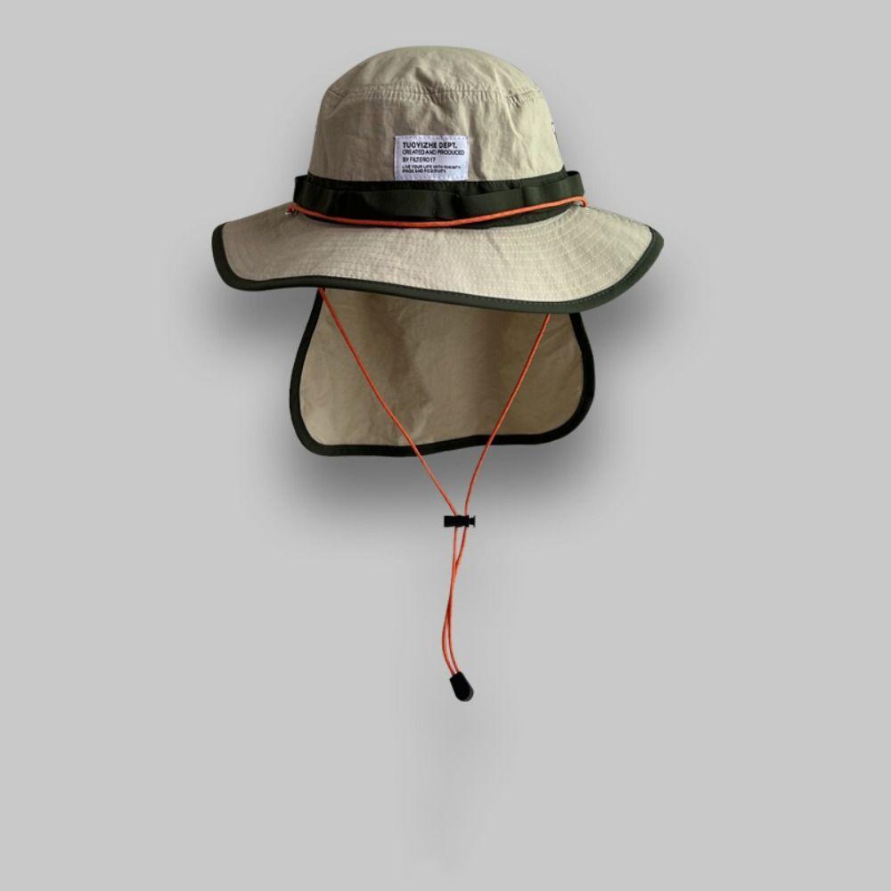 Fashion Wide Brim Bucket Hat Sun Protection Quick-dry Mountain Climbing Cap Breathable Panama Cap Hiking