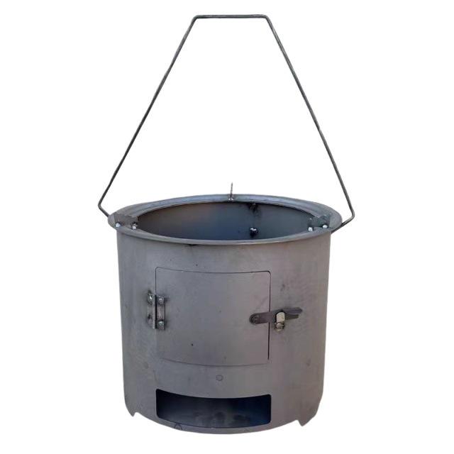 Compact Wood-Burning Cooker: Firewood & Charcoal-Compatible, Energy-Efficient Iron Pot Stove for Home Use