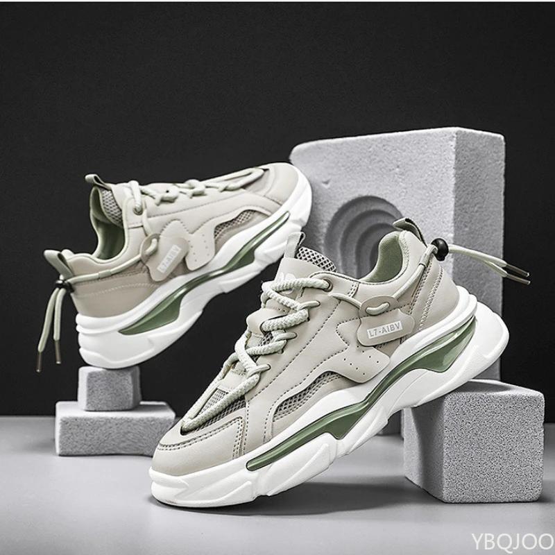 Men's new summer mesh breathable versatile sports leisure running shoes with thick soles height increasing sports trendy shoes