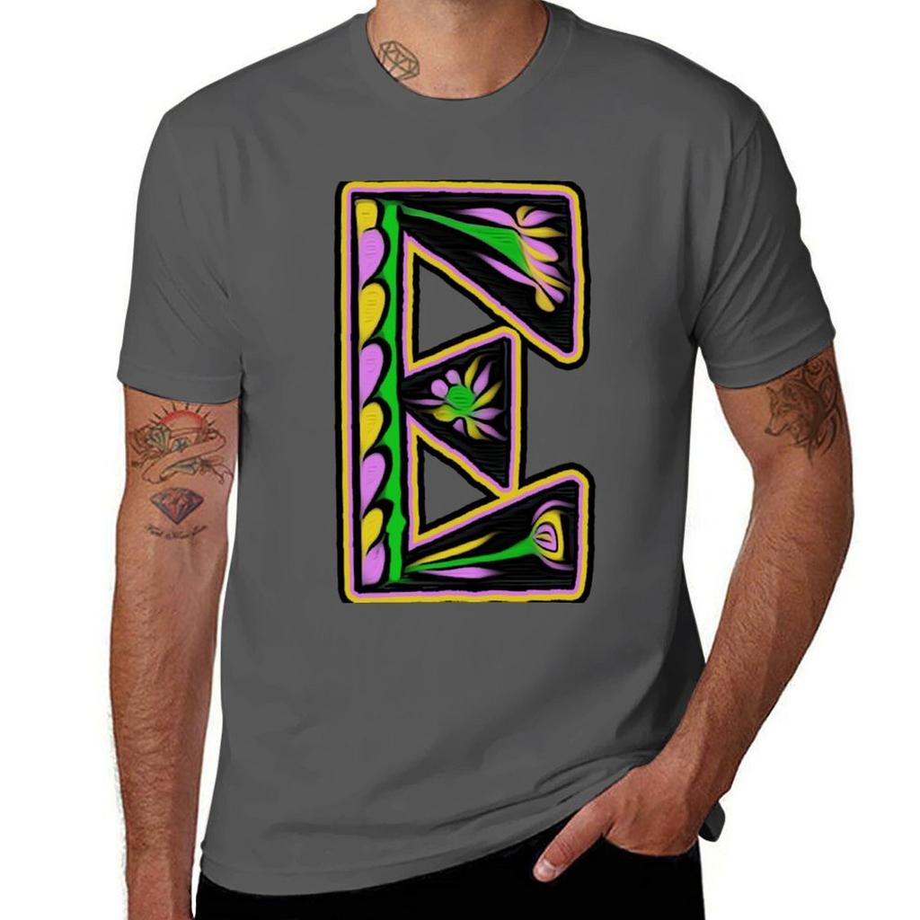 THE LETTER E 2018 40 DAY CHALLENGE HAND DRAWN GRAHIC ALPHABET TShirt t shirts for man cotton TShirt