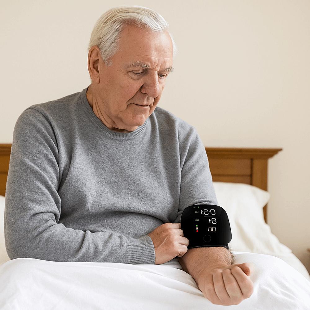 Smart Touch Digitalt Håndleddsblodtrykksapparat LCD-skjerm Sfigmomanometer Helseovervåking