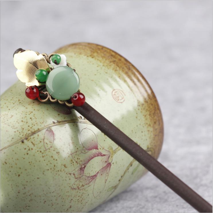 Retro Walking Hairpin, Ancient Hanfu Fringed Headdress, Hairpin, Court Classical Disc Hair, Wooden Hairpin, Hair Accessories