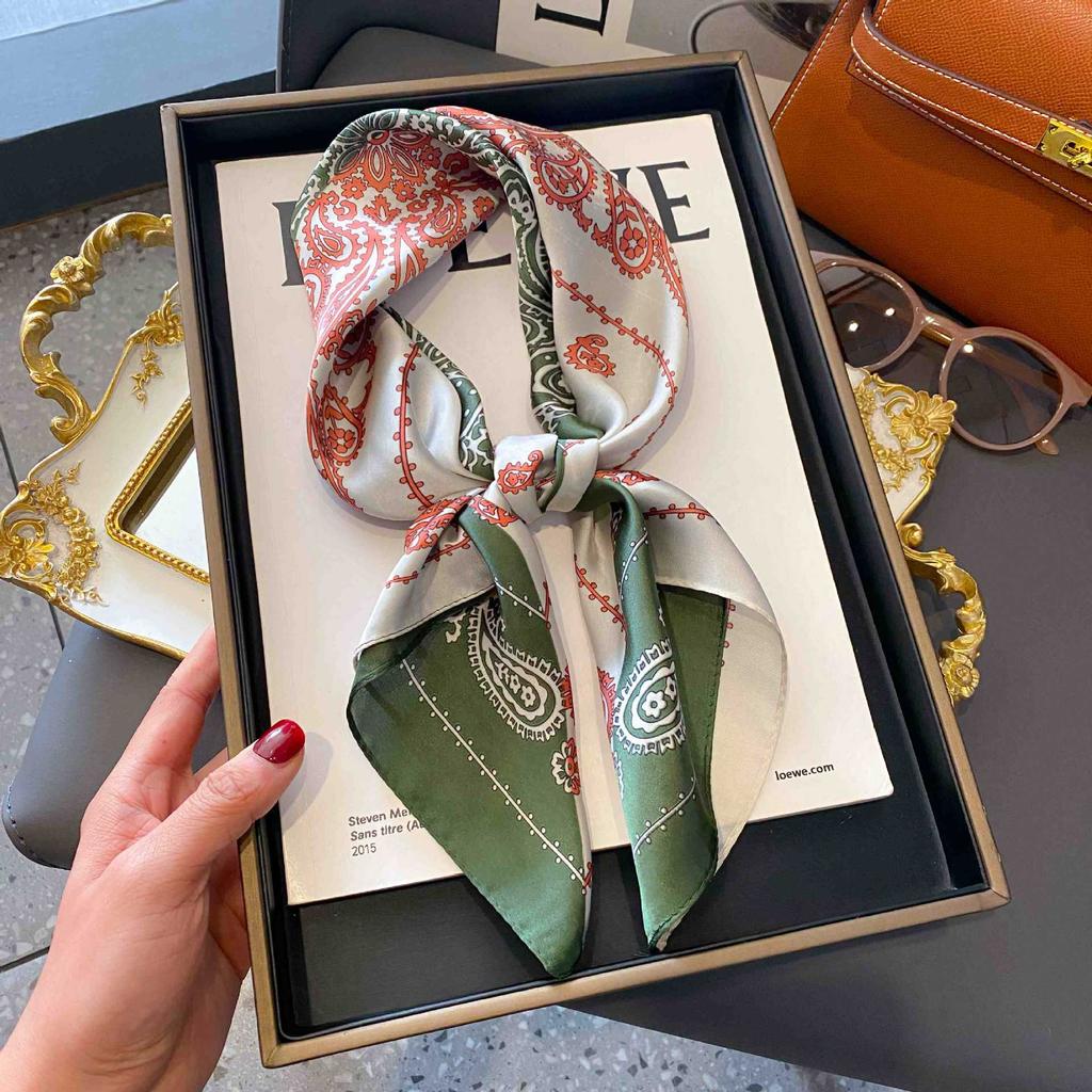 New versatile fashion silk small square scarf professional scarf silk scarf spring and summer matching scarf temperament simple silk scarf