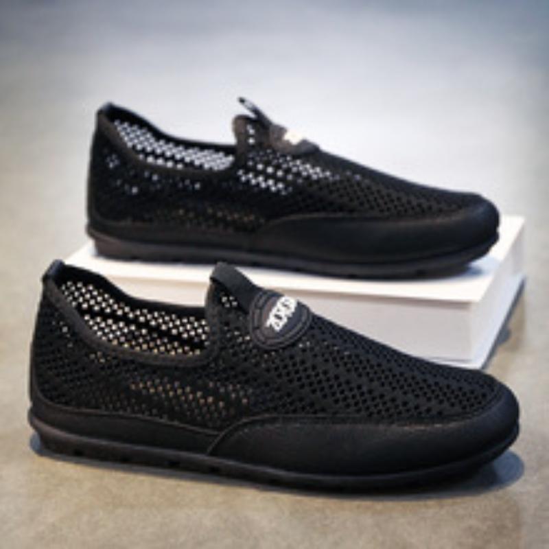 

Men s Summer Loafers Soft Man Casual Slip-on Cutout Footwear Tenis Masculino Shoes for Men Zapatos Lightweight Non Slip Sneakers 45 чёрный