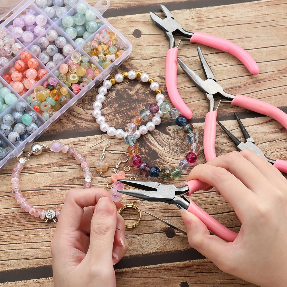 3pcs/Set 3 Styles Jewelry Pliers Tools Kit Needle Round Nose Pliers Diagonal Plier for DIY Jewelry Making Repair Tool Supplies