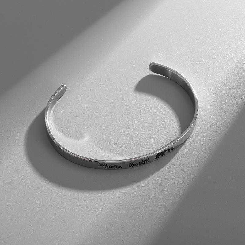 Bracelet Stainless Steel Animal Pattern Mother Bear Bracelet Love Hollow Stainless Steel Bracelet