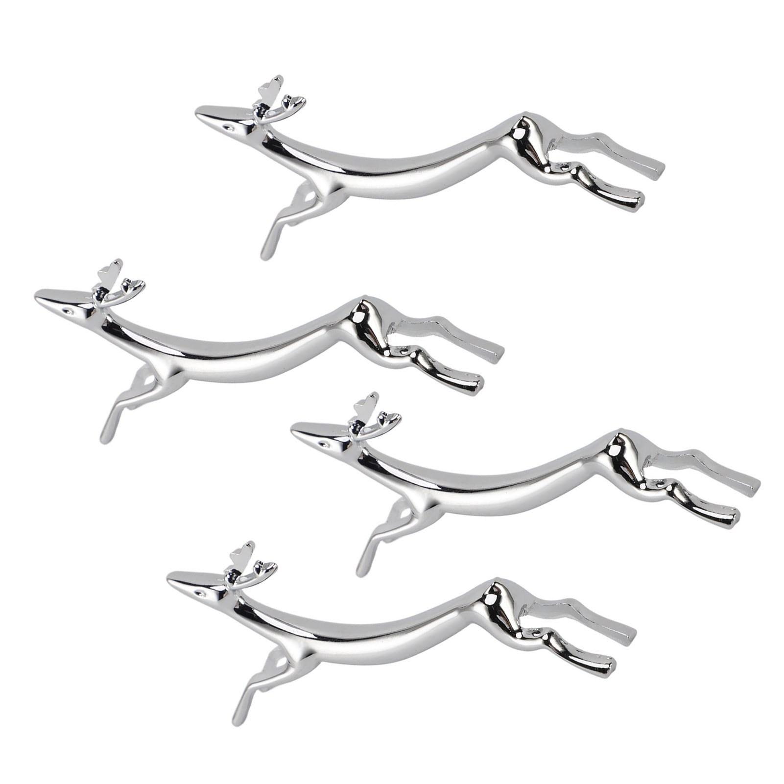 4PCS Cutlery Rest Silver Chopstick Stand Electroplated Polished Zinc Alloy Animal Shape Versatile Holder Rack for Fork Spoon
