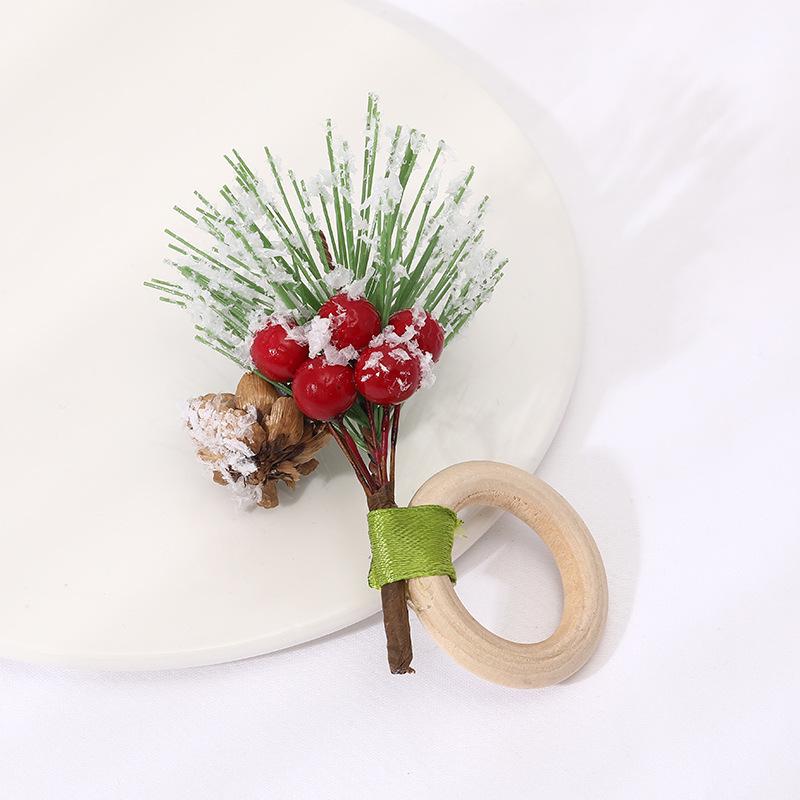 Reindeer & Santa Snowflake Christmas Napkin Rings - Festive Wreath Holders for Hotel Decoration, Bestseller