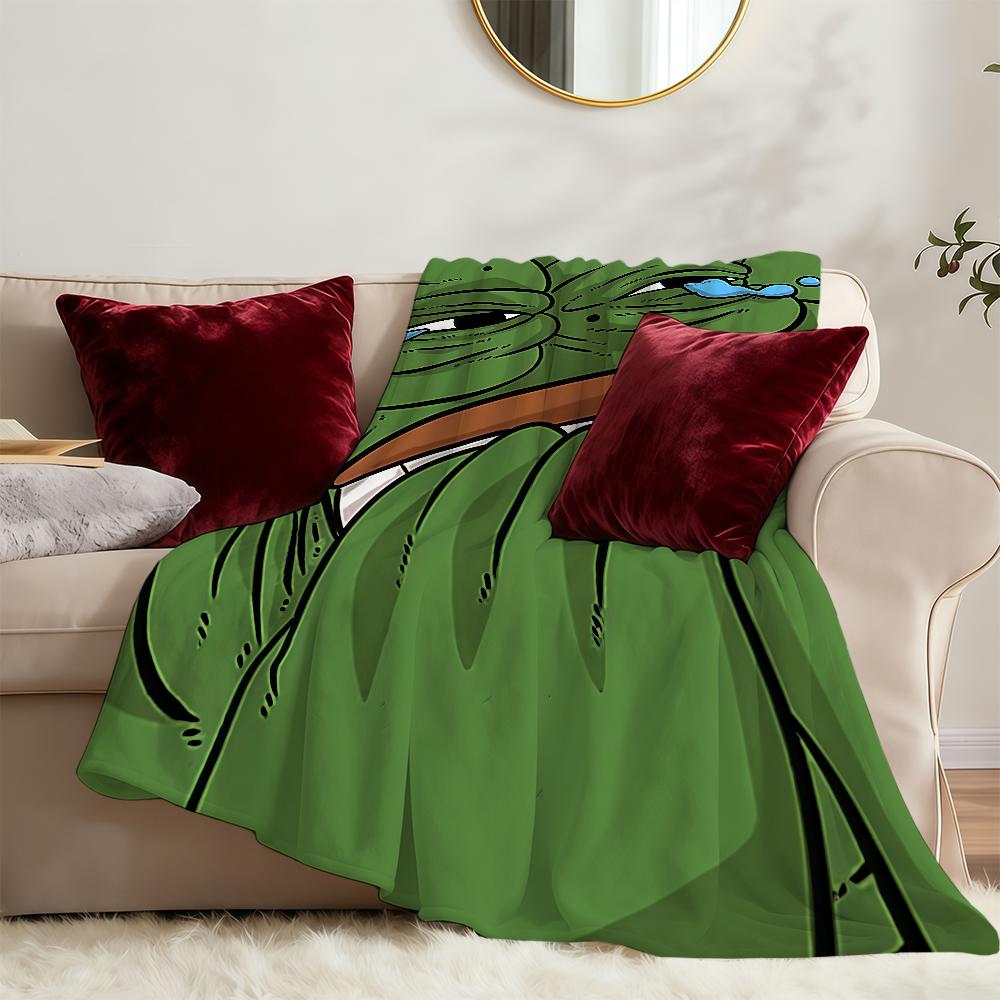 P-PepeS-ES The F-Frog Funny Blanket Soft Warm Furry Throw Super Kids Toys Bed Sofa Car Cradle