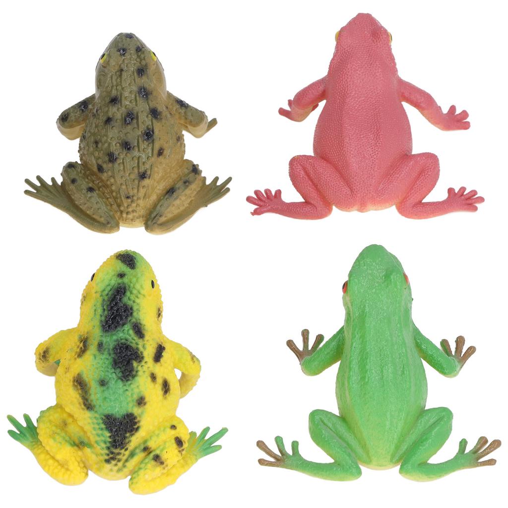 4pcs High Simulation Toad Model Bright Color Toad Toy Set Tricky Squeeze Toad Toys for Children