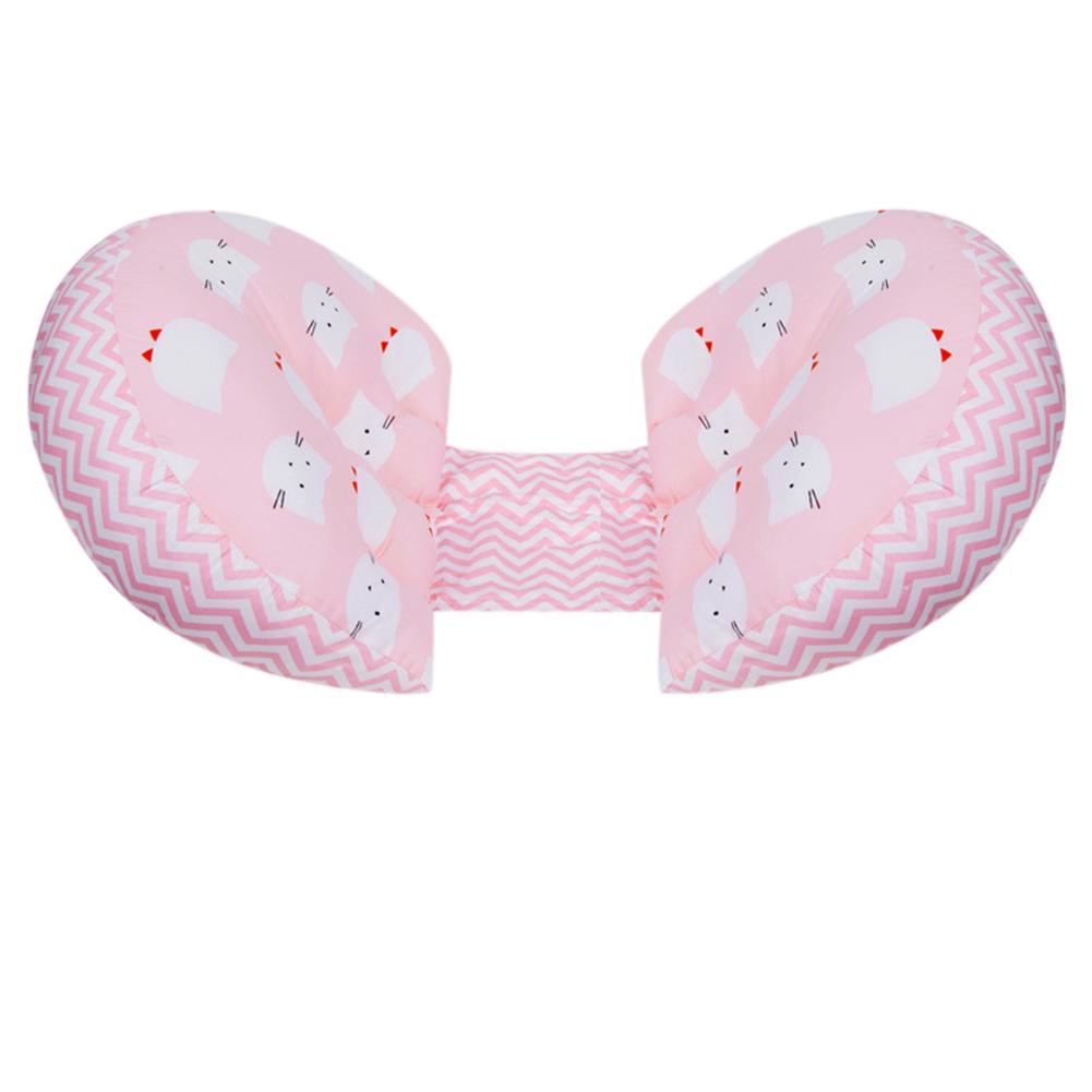 Side Support Abdomen Back Sleeper Ultra Soft U Model Pillow Pink cat