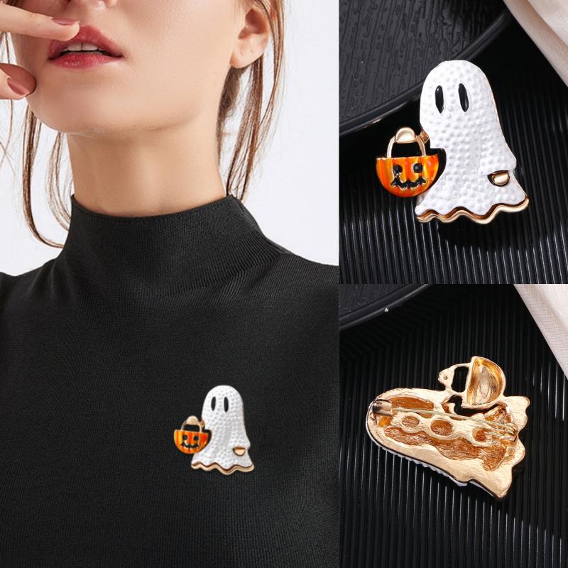Luxury Big Heavy Flower Skull Brooch Jewelry Retro Ghost Witch Badge Pin For Coat Bag Decor Accessory Halloween Gift