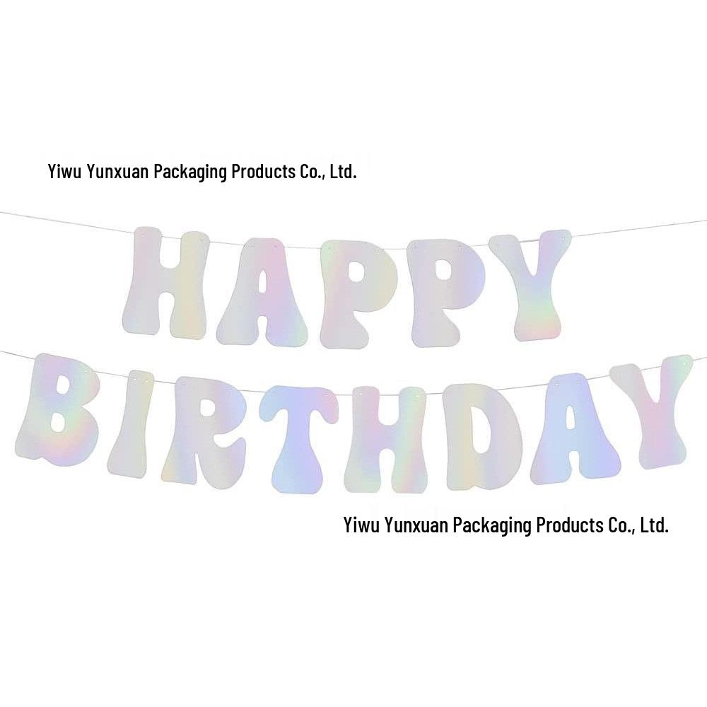 Creative Laser Glossy Birthday Banner Party Decoration