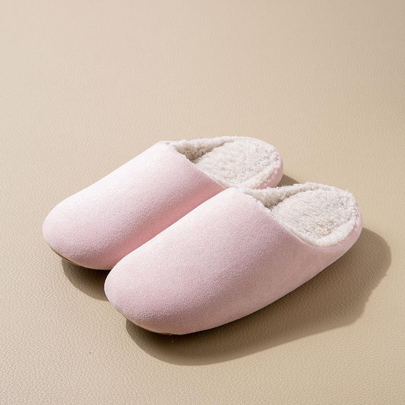 Herbst- und Winter-Doppelzwecktasche mit Baumwollpantoffeln Damen lautlos Zuhause Holzboden weicher Boden Hirschleder Samtboden warme Paarpantoffeln Herren