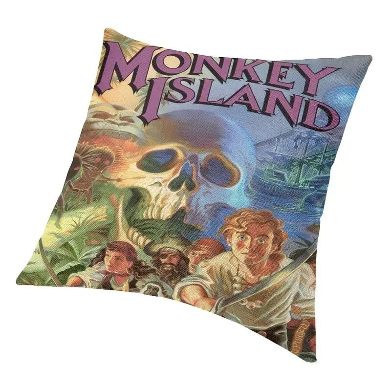 La Copertina del Cuscino The Secret Of Monkey Island Stampa 3D su Entrambi i Lati Custodia per Cuscino da Pavimento per Divano Custodia per Cuscino Gioco d'Azione Avventura