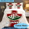 Custom Name Flamengo Team Crest Bedding Set 3pcs, Bedding Set Including 1pc Duvet Cover And 2pcs Pillowcases for Bedroom, Dormitory Gift