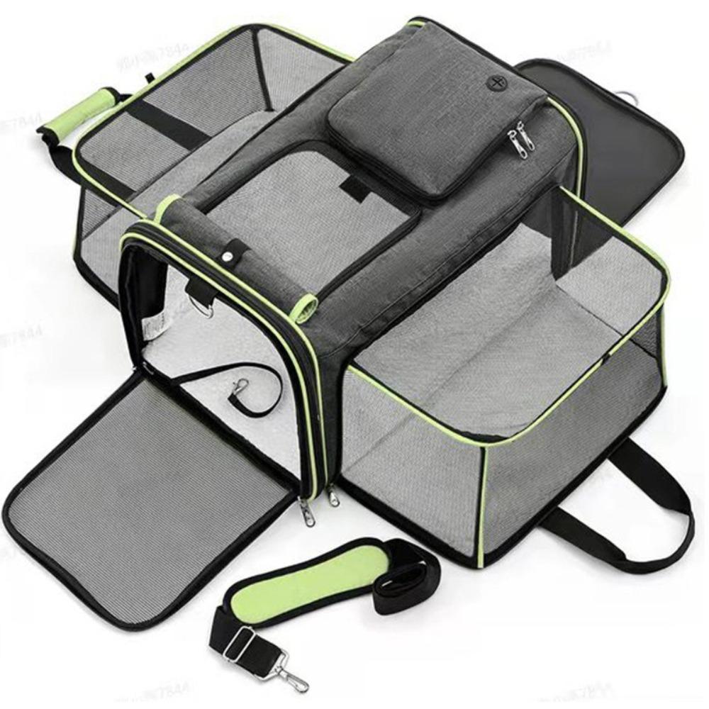 Collapsible Pet Bag for Outdoor Travel Portable Expandable Backpack Shoulder Cat Carrier Bag Handheld Dog Travel Carrier for Car