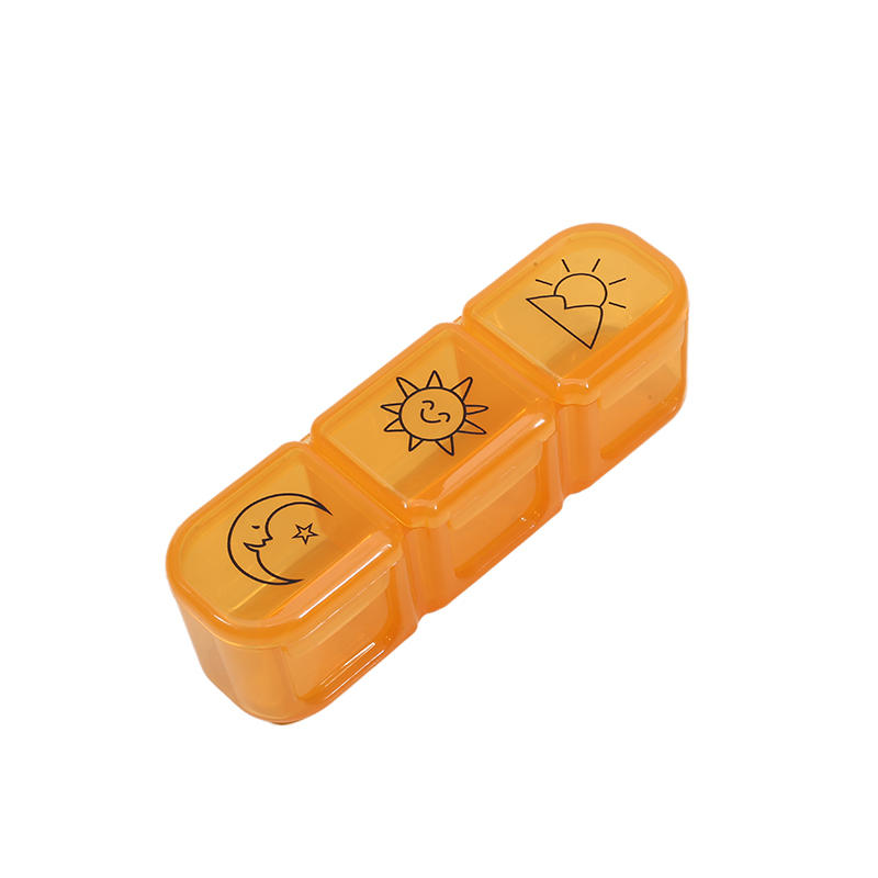 Mini Organizer Case 3 Grids Travel Medicine Box Simple Small Tablet Pill Storage Organizer Box Holder Container Dispenser Case