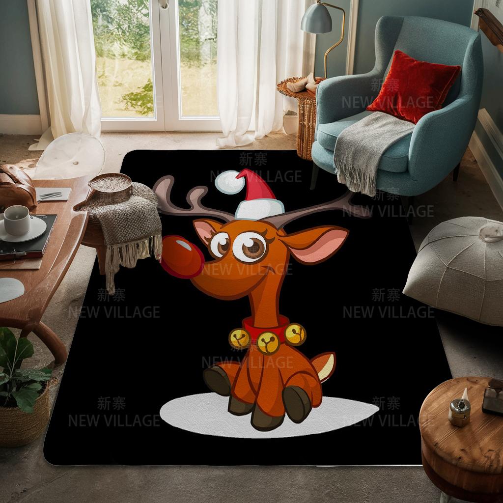 House Entrance Carpet Home Door Mat Living Room Bath Foot Bathroom Non-slip Water Absorption Rugs Bath Merry Christmas Winter