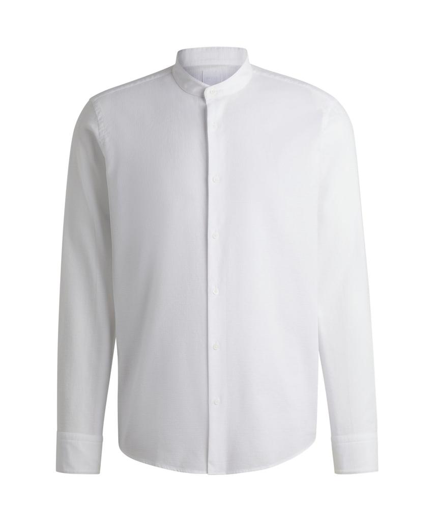 BOSS Regular Fit Patterned Size White Shirt, Cotton, Men's, 40,