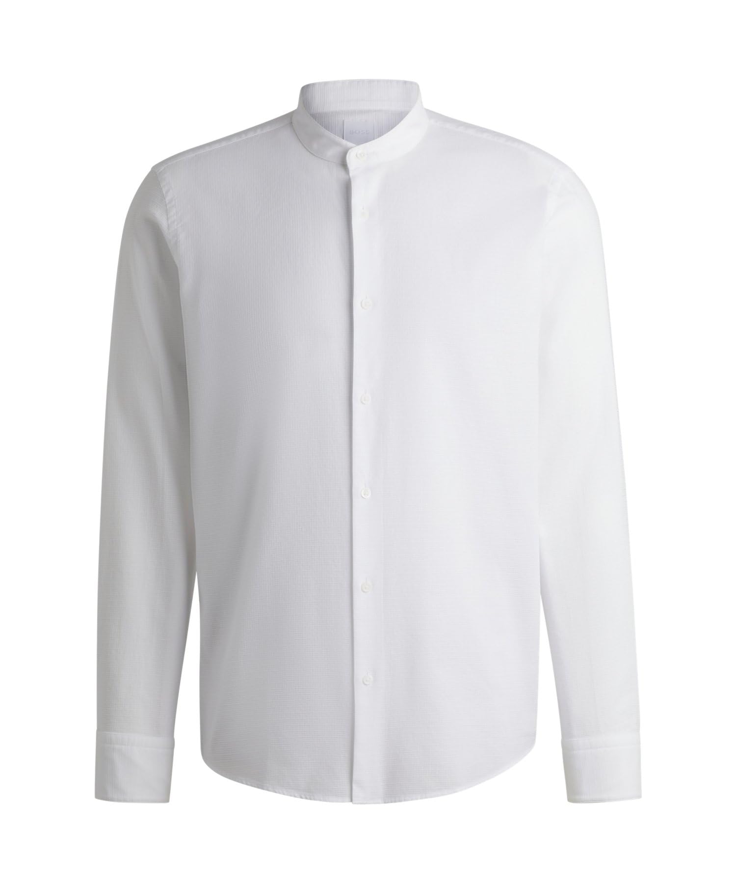 

Белая рубашка BOSS Regular Fit с узором, хлопок, мужская, 40, белый