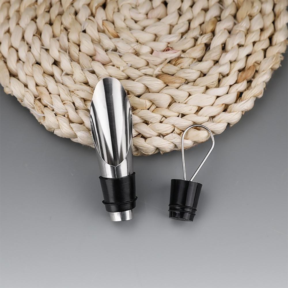 Liquor Spirit Red Wine Pourer Flow Wine Bottle Pour Spout Stopper Stainless Steel Cap Portable Filter Kitchen Accessory Decanter