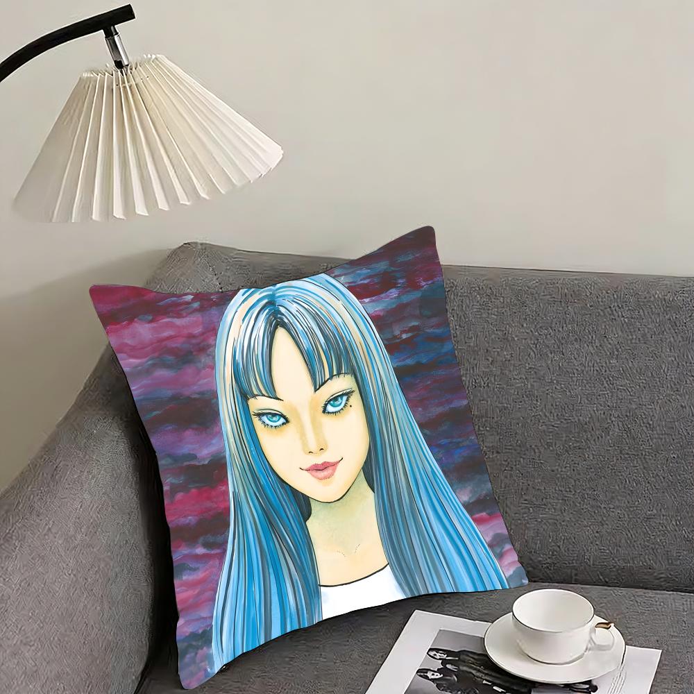 Tomie Cushion Cover Reversible Plush Pillow Cover – For car, sofa, bedroom, perfect as a gift.