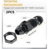 8AN Male Flare Straight Bulkhead Fitting Adapter with 8AN Nut | Union Adapter Aluminum Black Automotive Fuel System Accessory 2Pcs