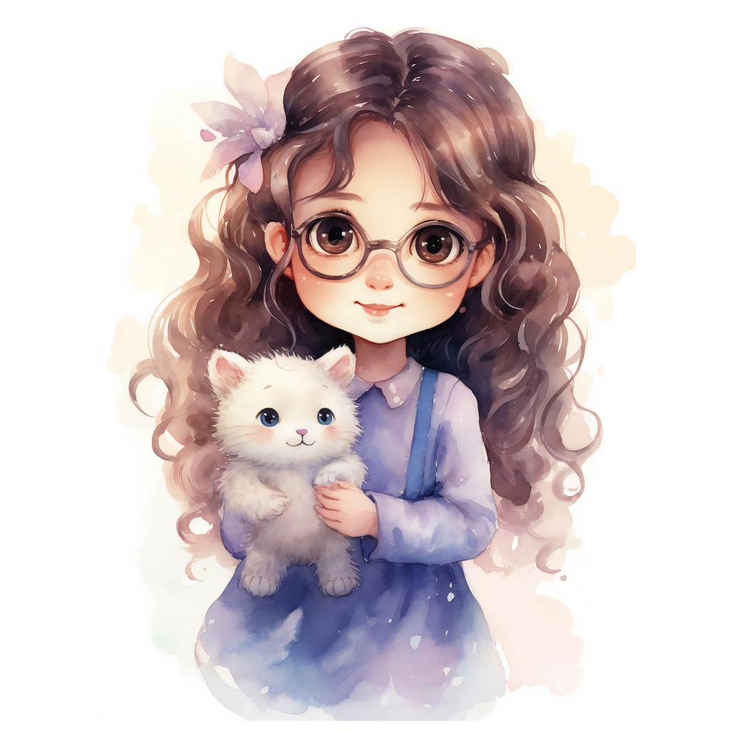 Dziewczynka W Okularach Dziewczynka W Okularach, 70X100 Cm, Bez Ramy, Papier Matowy 230 Gsm