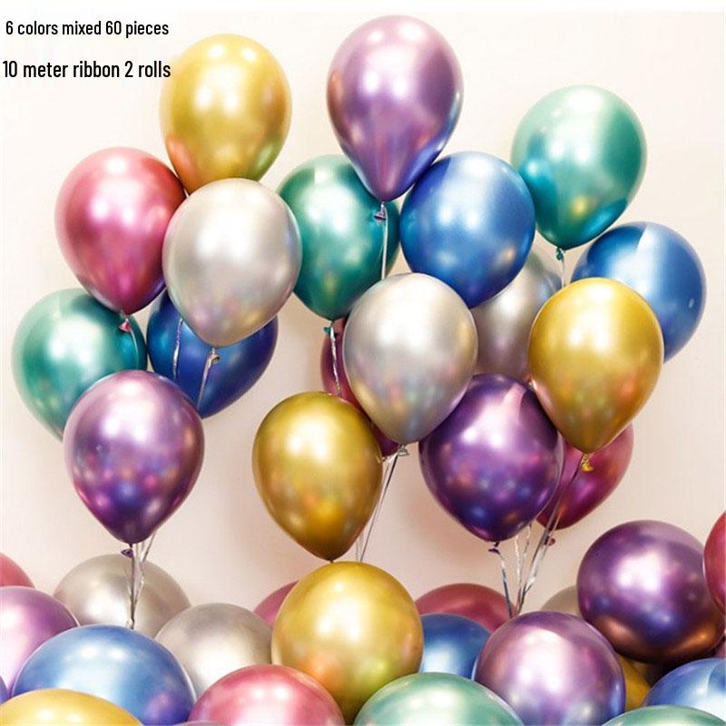 Romantic Metallic Balloons Set for Weddings, Bedrooms, and Birthdays