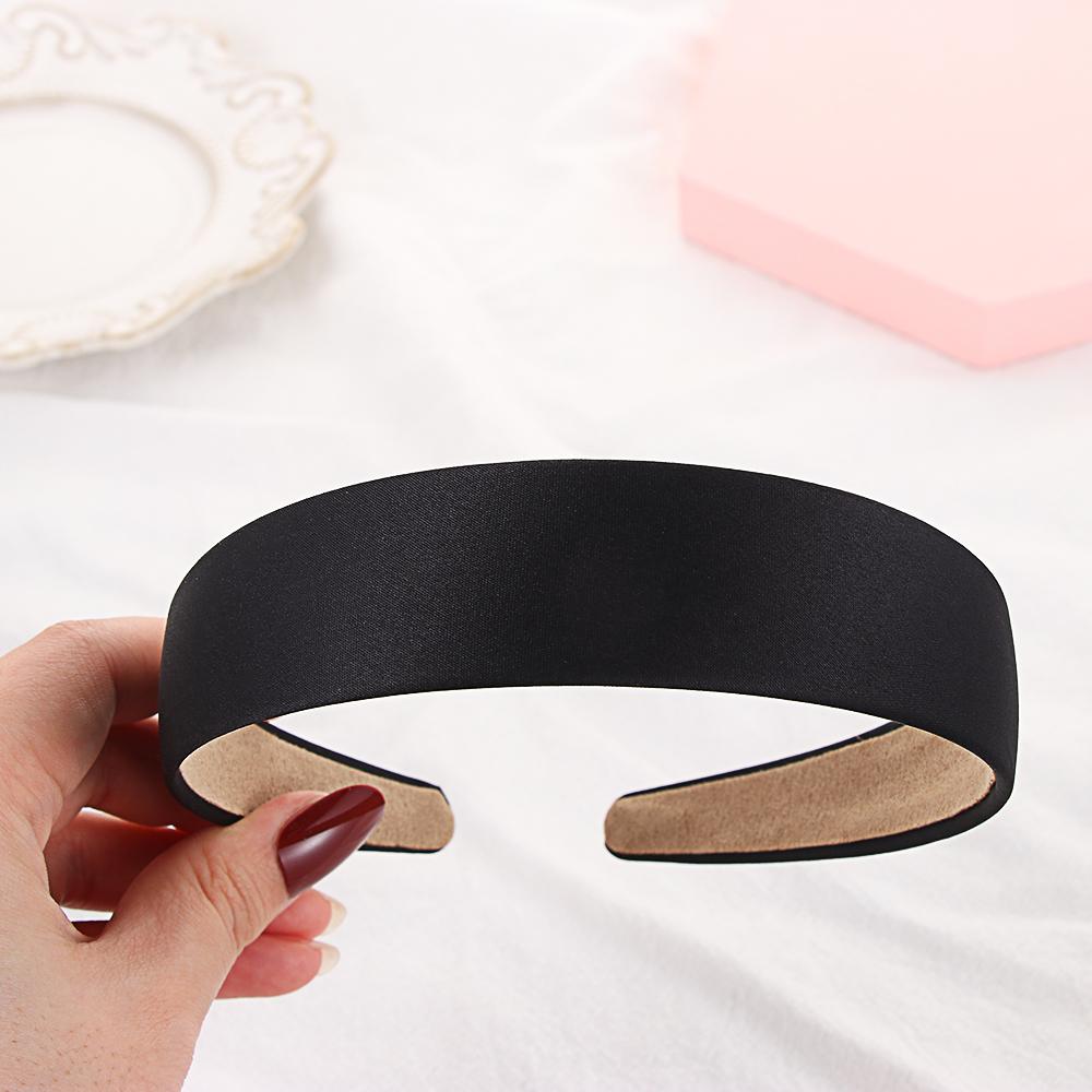 8 Farben Satin Damen Haarreif Stoff Breit Stirnband Alice Haarband