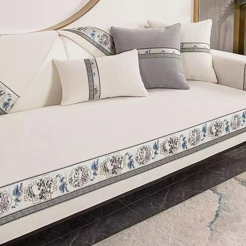 Luxury Chinese Chenille Sofa Covers Anti Slip Universal Armchair Slipcover for Living Room Couches