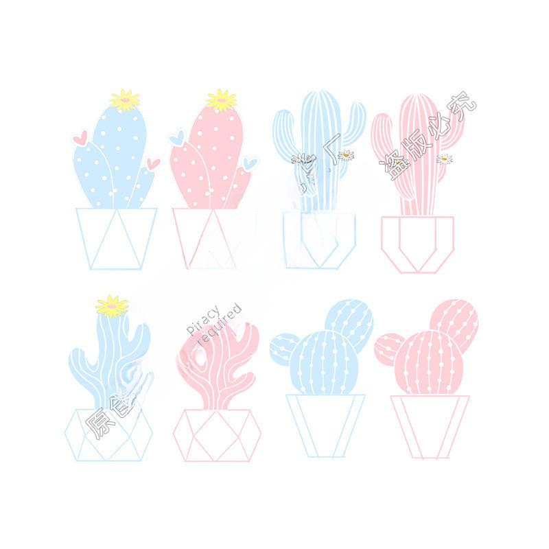 Adorable Miniature Cactus Decoration Resin Office Desk Plant Figurine Love Blue