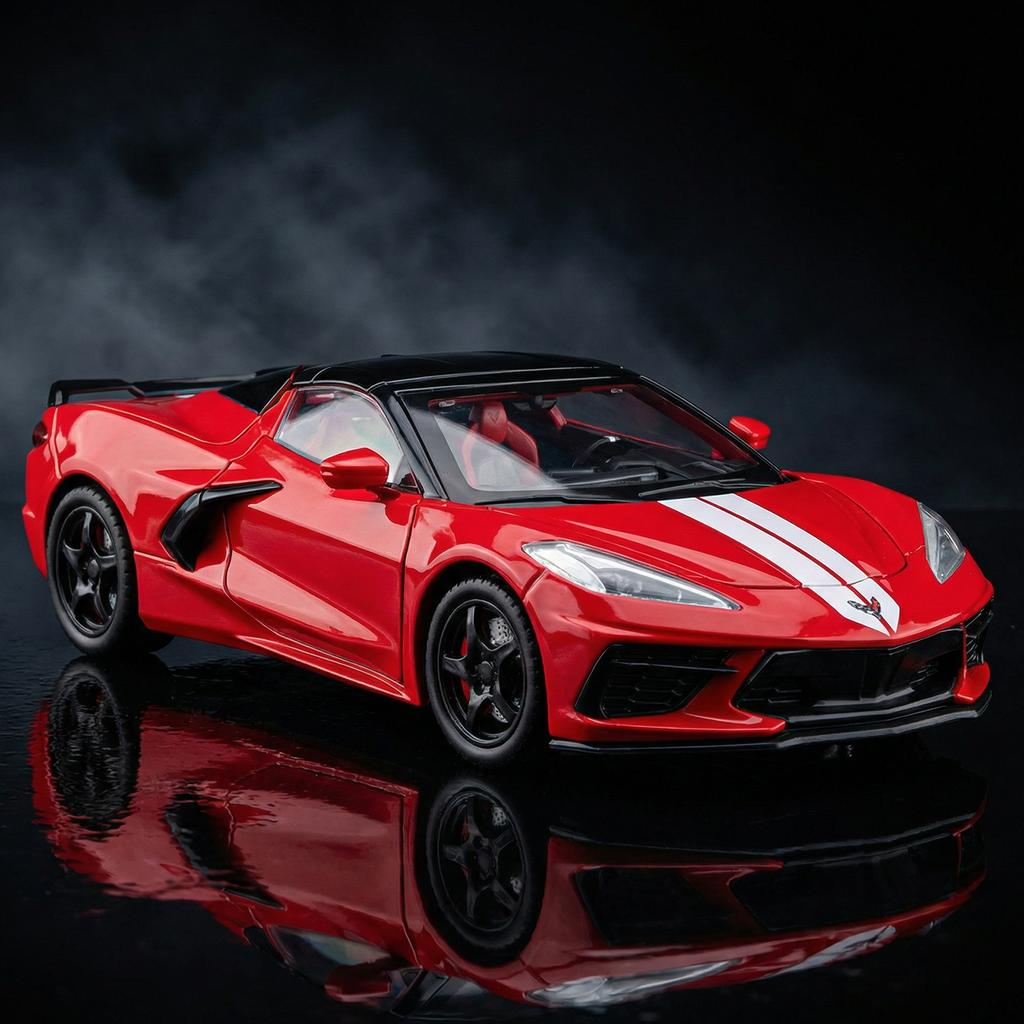 1:22 Chevrolet Corvette C8 Stingray 2020 Roadster Alloy Metal Diecast Model Car Home Decoration & Computer Desktop Ornaments Toy