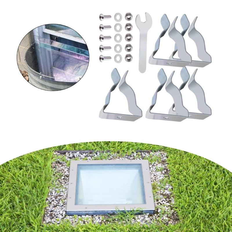 5Pcs Egress Window Well Cover Spring Clip Outside Basement Window Well Cover Install Retaining Clip Easy to Install