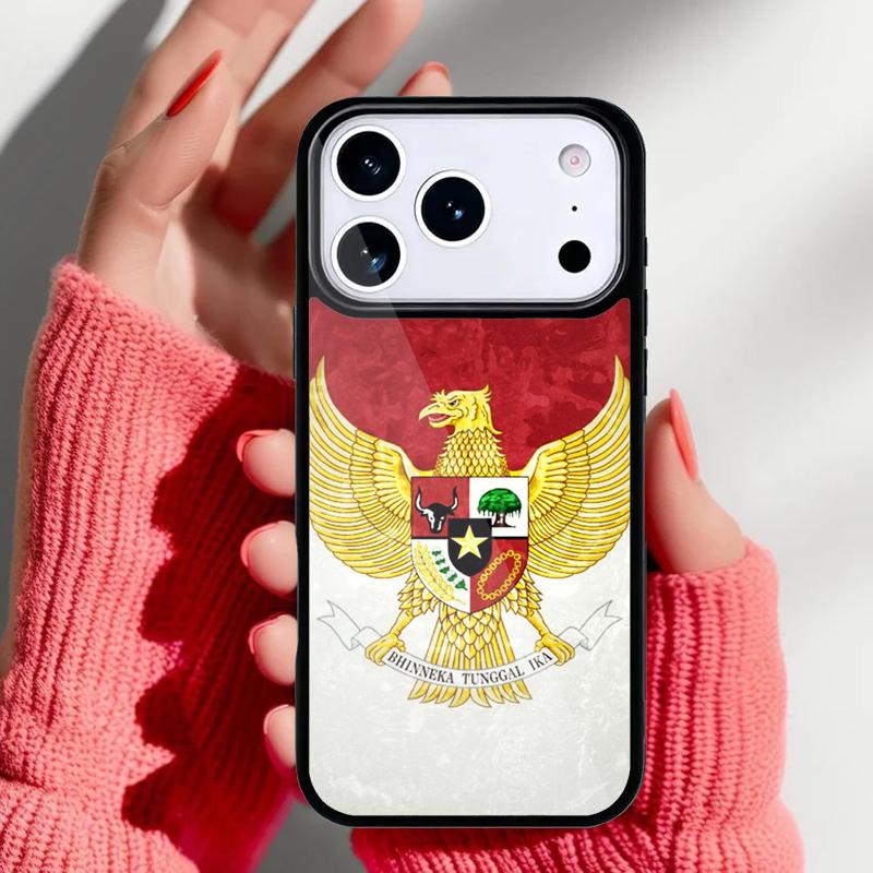 Indonesia Passport Flag Map Phone Case for iPhone 17 16 15 14 13 Pro Max Back Cover for 12 11 Pro Coque