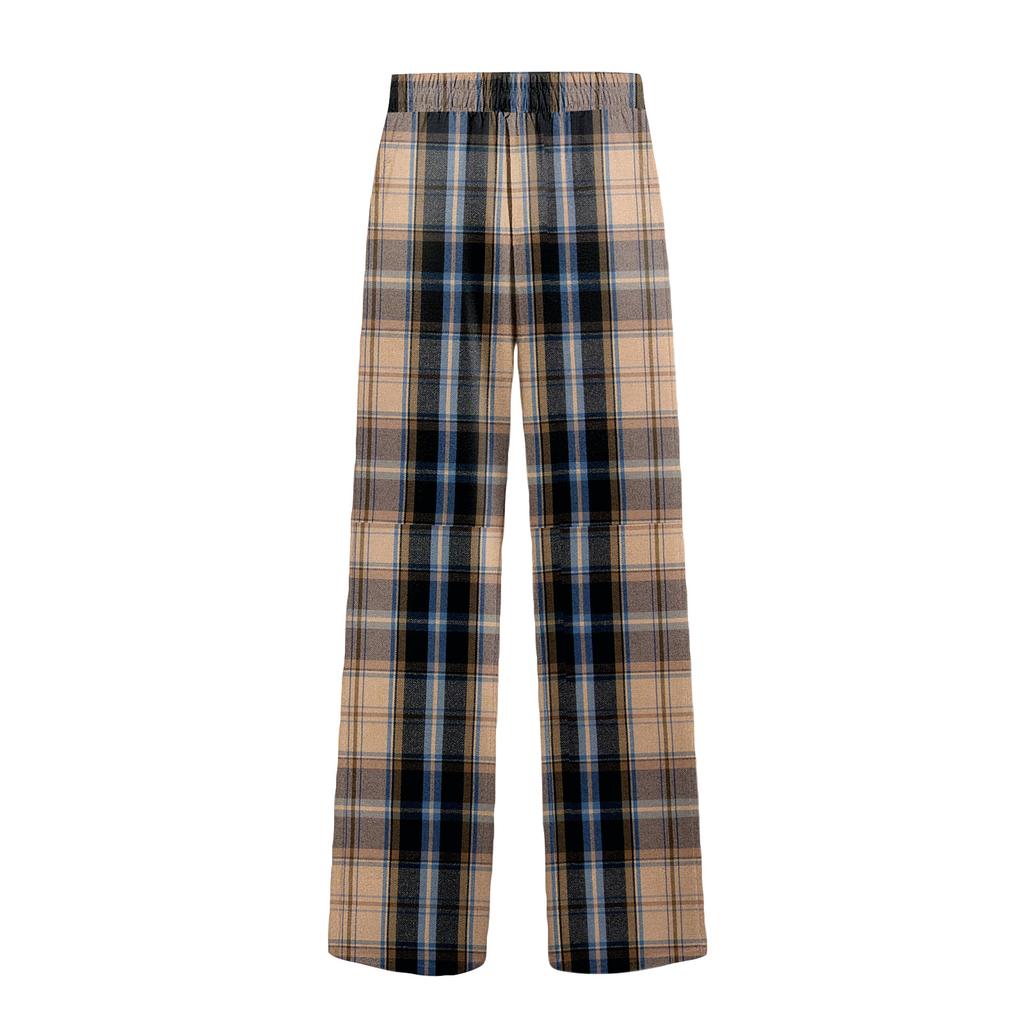 Men's Striped Plaid Print Pocket Casual Pants Home Pajama Pants
